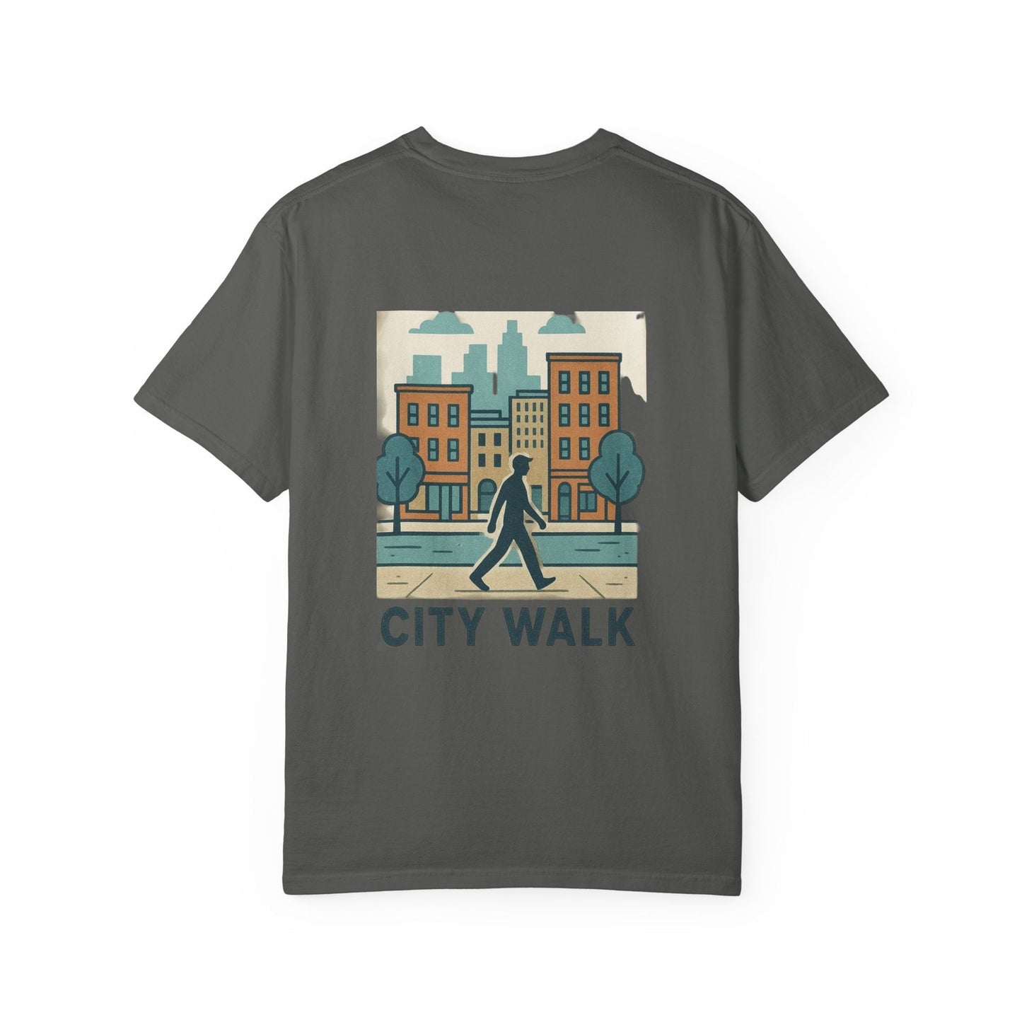 City Walk Unisex Garment-Dyed T-shirt, Urban Streetwear, Casual Fashion, Gift for City Lovers, Travel Enthusiast Apparel Printify