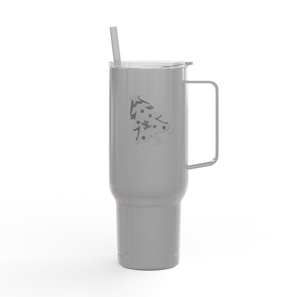 Tumbler with Lid, 40oz - 'Hello Santa' Engraved Design Printify