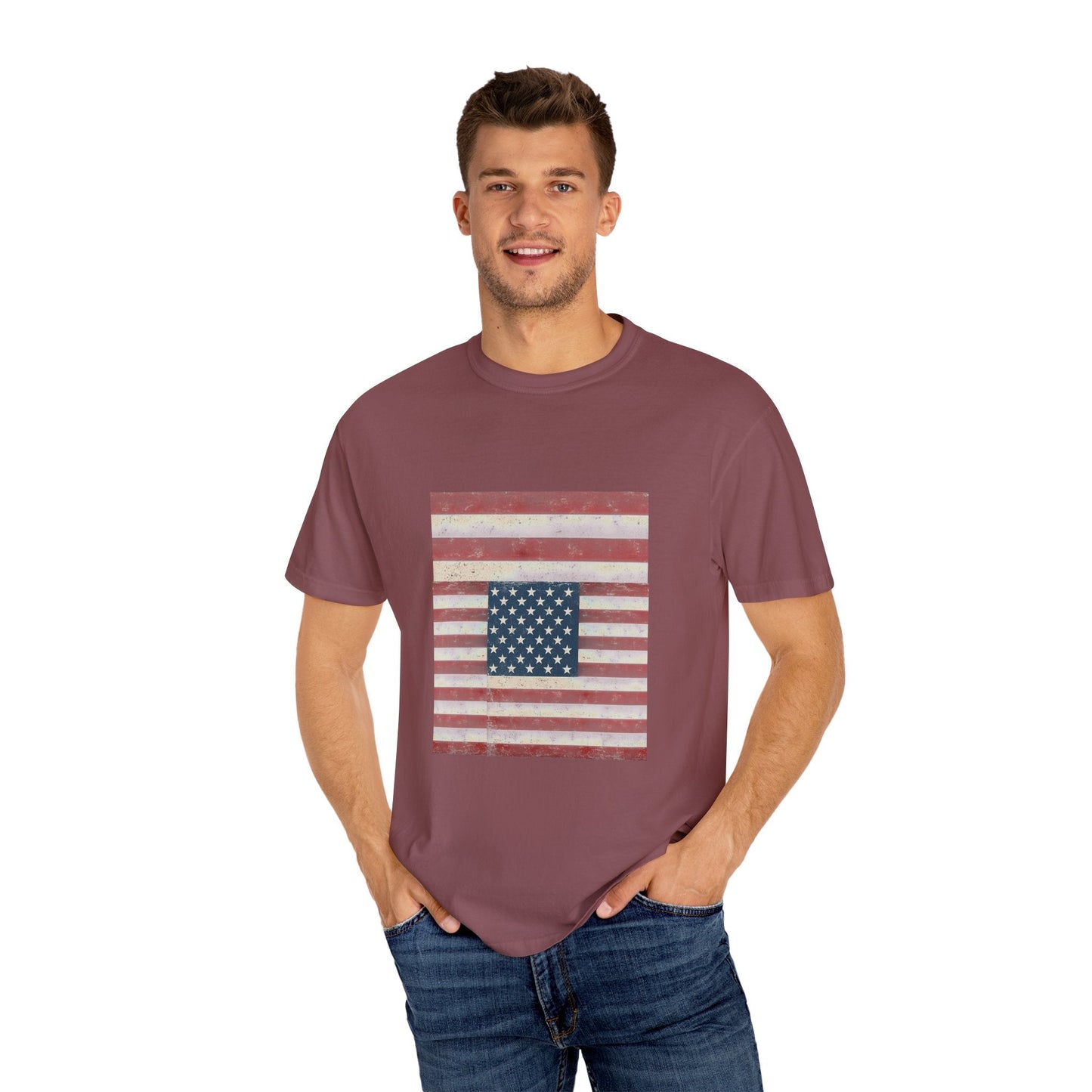 Patriotic Garment-Dyed T-Shirt | Perfect for 4th of July, Memorial Day, Casual Wear, Gifts, Americana Style Printify