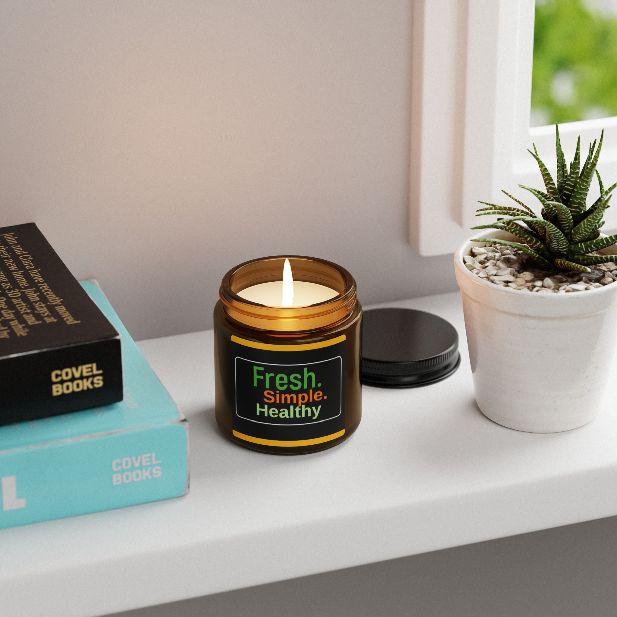 Fresh Simple Healthy Scented Soy Candle (Multi-Size, Amber Jar)