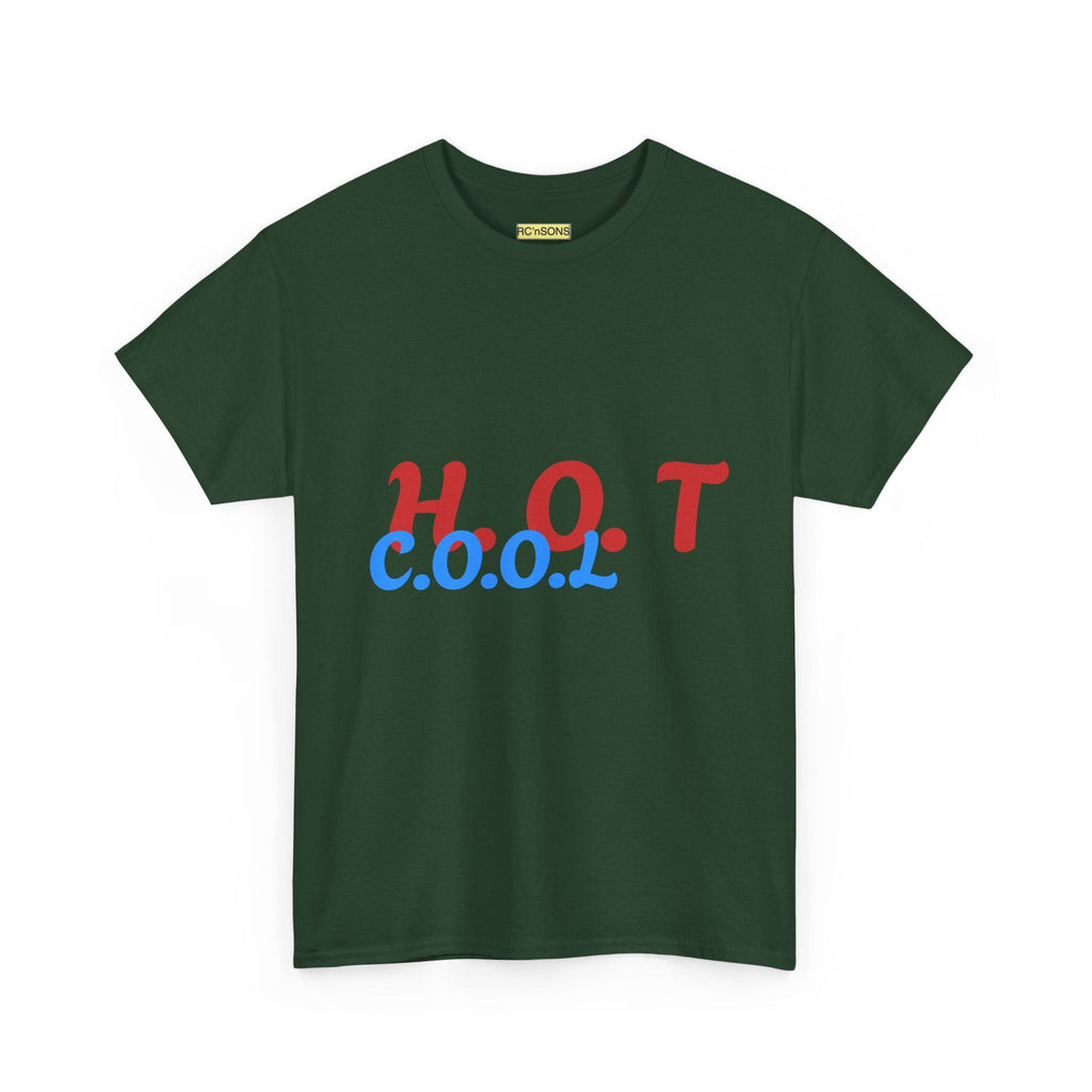 Cool & Trendy Unisex Heavy Cotton Tee - H.O.T. C.O.O.L. Graphic Shirt, Casual Wear, Gift for Friends, Summer Style, Streetwear Printify