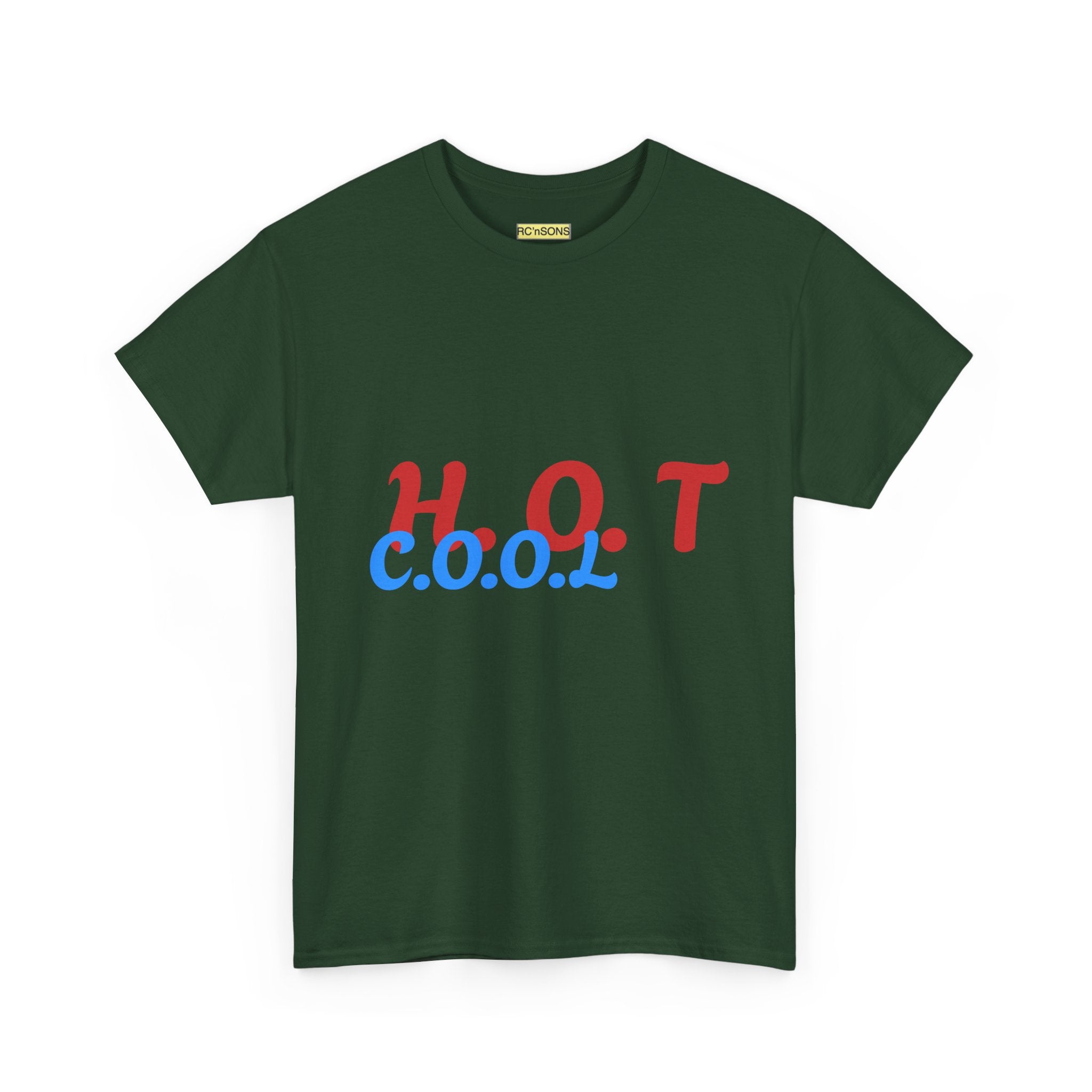 Cool & Trendy Unisex Heavy Cotton Tee - H.O.T. C.O.O.L. Graphic Shirt, Casual Wear, Gift for Friends, Summer Style, Streetwear Printify