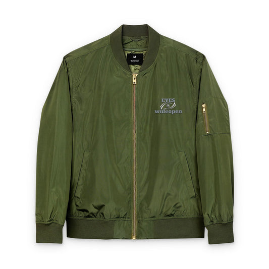 Eco-Friendly Embroidered Bomber Jacket, Stylish Outerwear, Sustainable Fashion, Gift for Her, Trendy Casual Wear, Perfect for Fall Printify