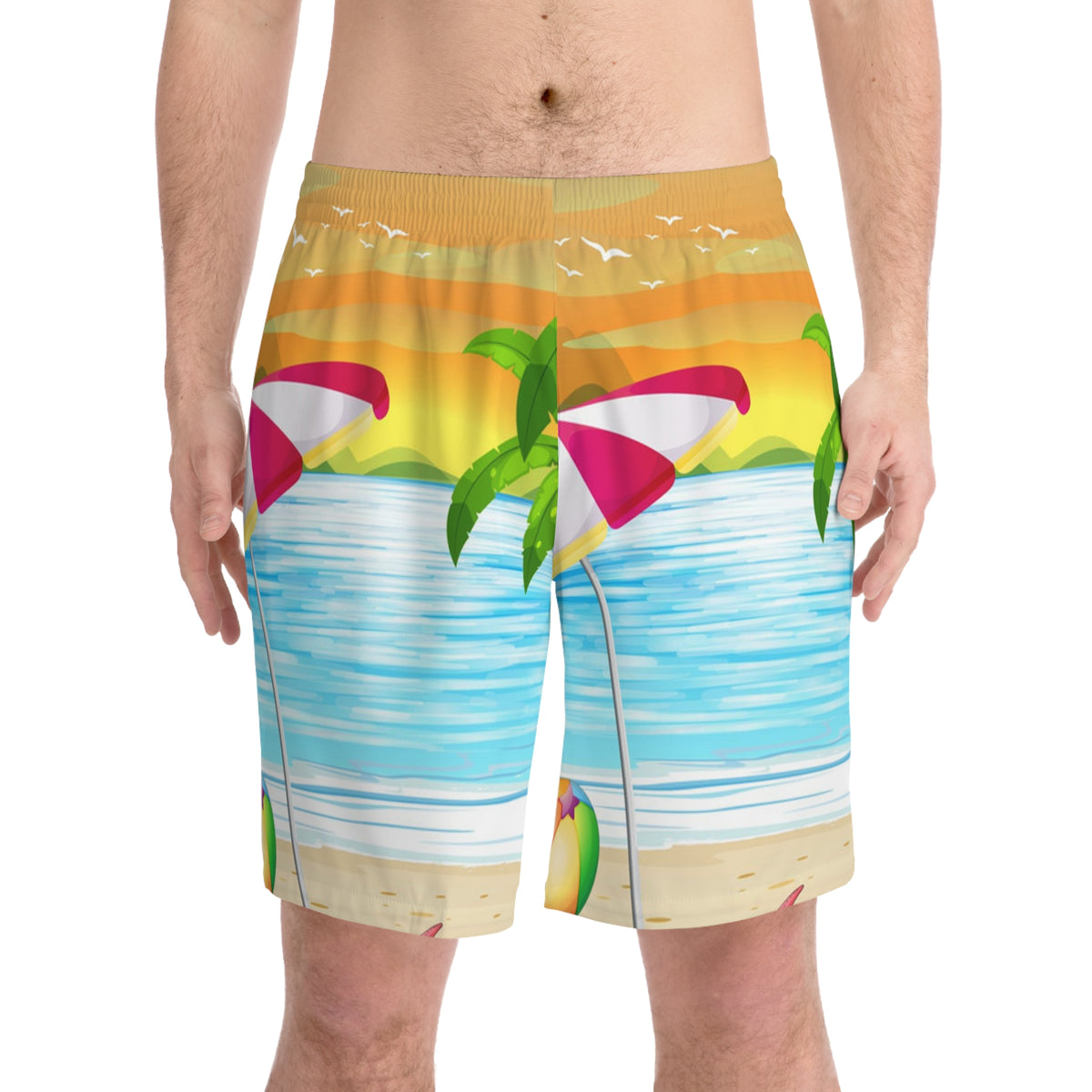 Men's Elastic Beach Shorts (AOP)