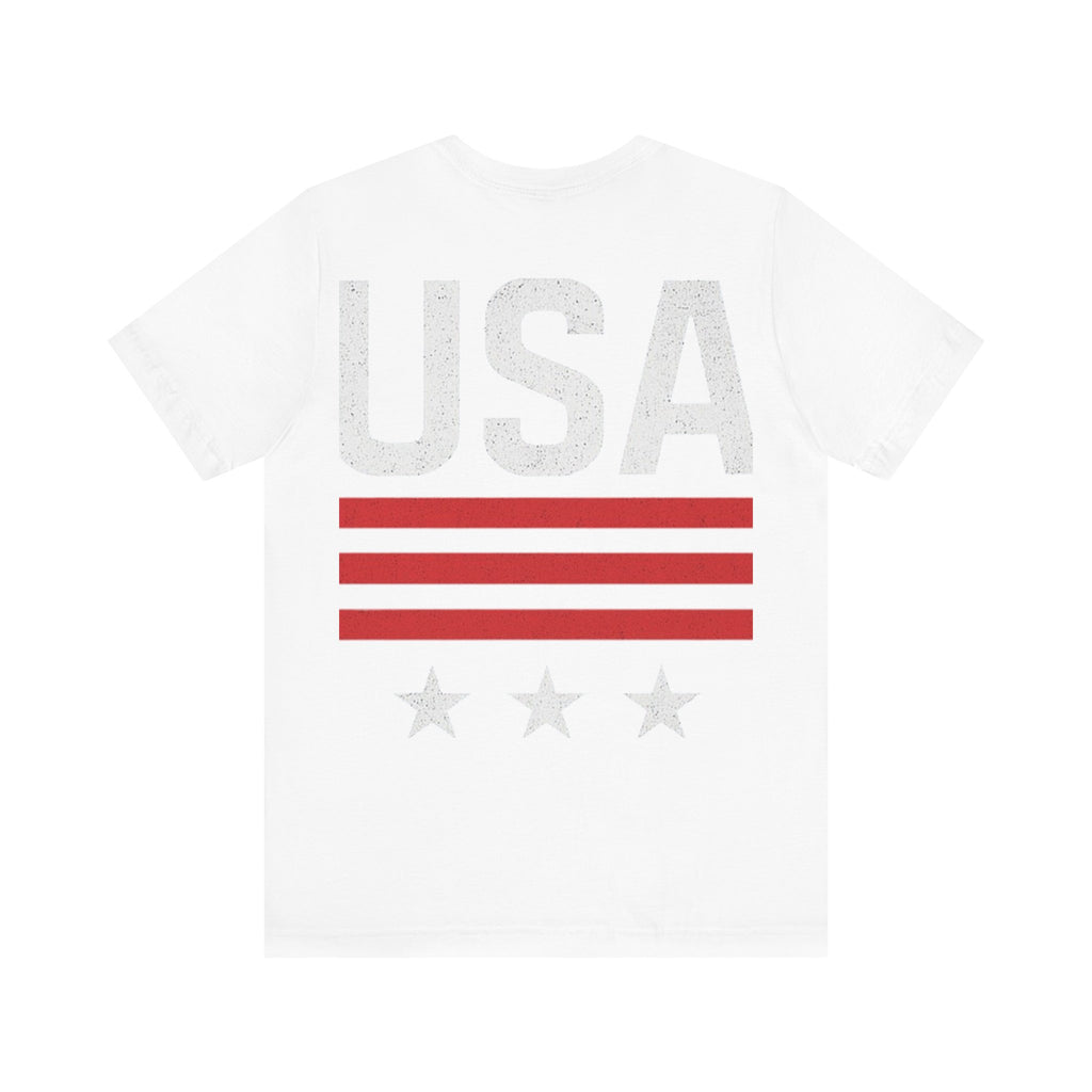 Patriotic USA Tee, Unisex Short Sleeve T-Shirt, July 4th Celebration Shirt, American Pride Apparel, Casual Summer Wear, Gift for Patriot