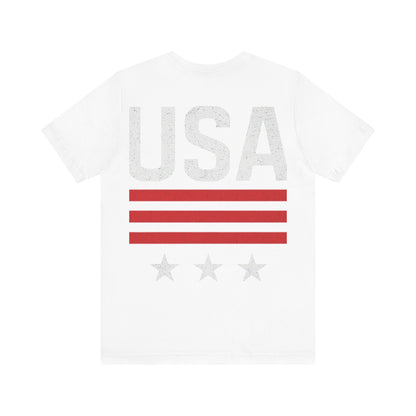Patriotic USA Tee, Unisex Short Sleeve T-Shirt, July 4th Celebration Shirt, American Pride Apparel, Casual Summer Wear, Gift for Patriot