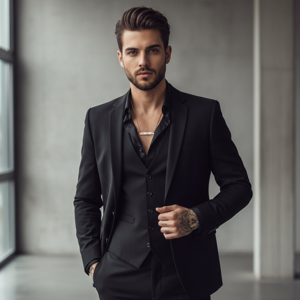 Necklace - Born is being Engraved Cross Bar Design Printify