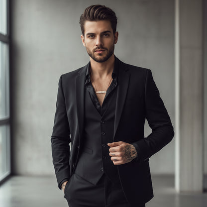 Necklace - Born is being Engraved Cross Bar Design Printify