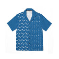 Camp Shirt, Blue Patterned Summer Shirt, Vacation Wear, Beach Style, Casual Outdoor Shirt, Luau Attire