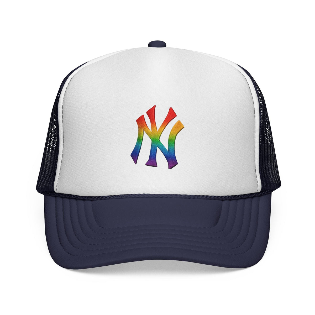 Rainbow Pride Trucker Cap - Celebratory Hat for Festivals, LGBTQ+ Events, Casual Wear, Summer Outings, Unisex Gift Printify