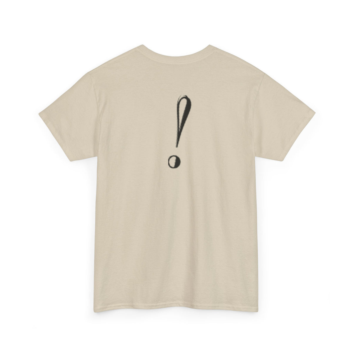 Unisex Heavy Cotton Tee with Bold Exclamation Mark Design - Casual Statement Shirt