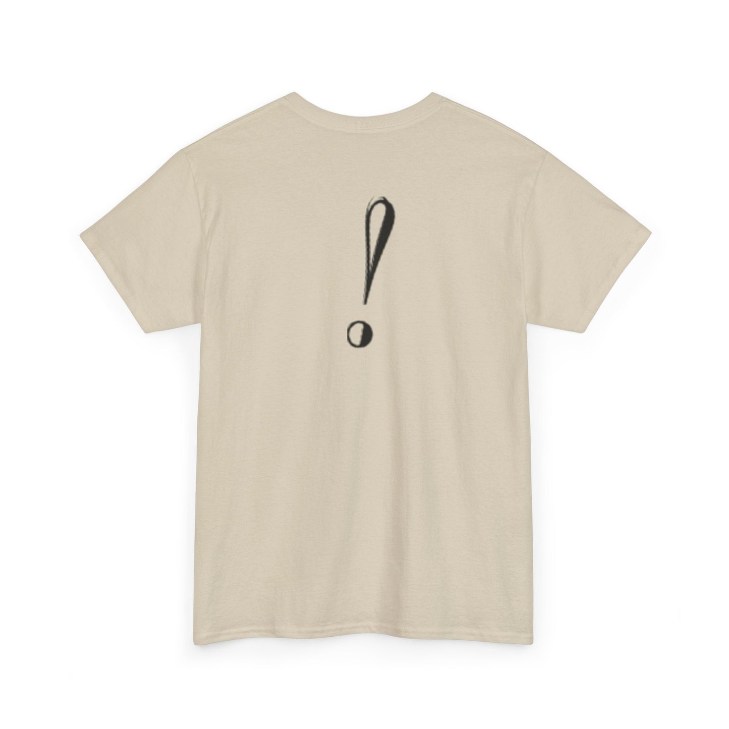 Unisex Heavy Cotton Tee with Bold Exclamation Mark Design - Casual Statement Shirt