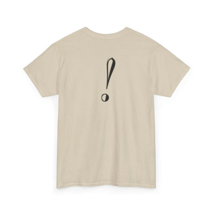 Unisex Heavy Cotton Tee with Bold Exclamation Mark Design - Casual Statement Shirt