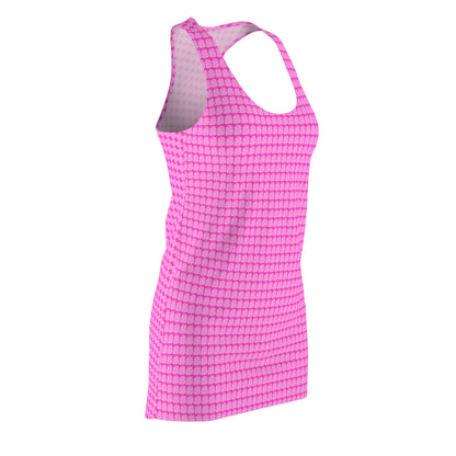 Chic Pink Racerback Dress, Summer Dress, Casual Wear