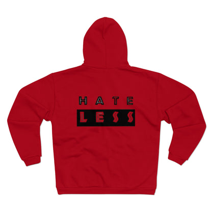 Unisex Hate Less Zip Hoodie - Comfortable & Stylish Sweatshirt for Positive Vibes