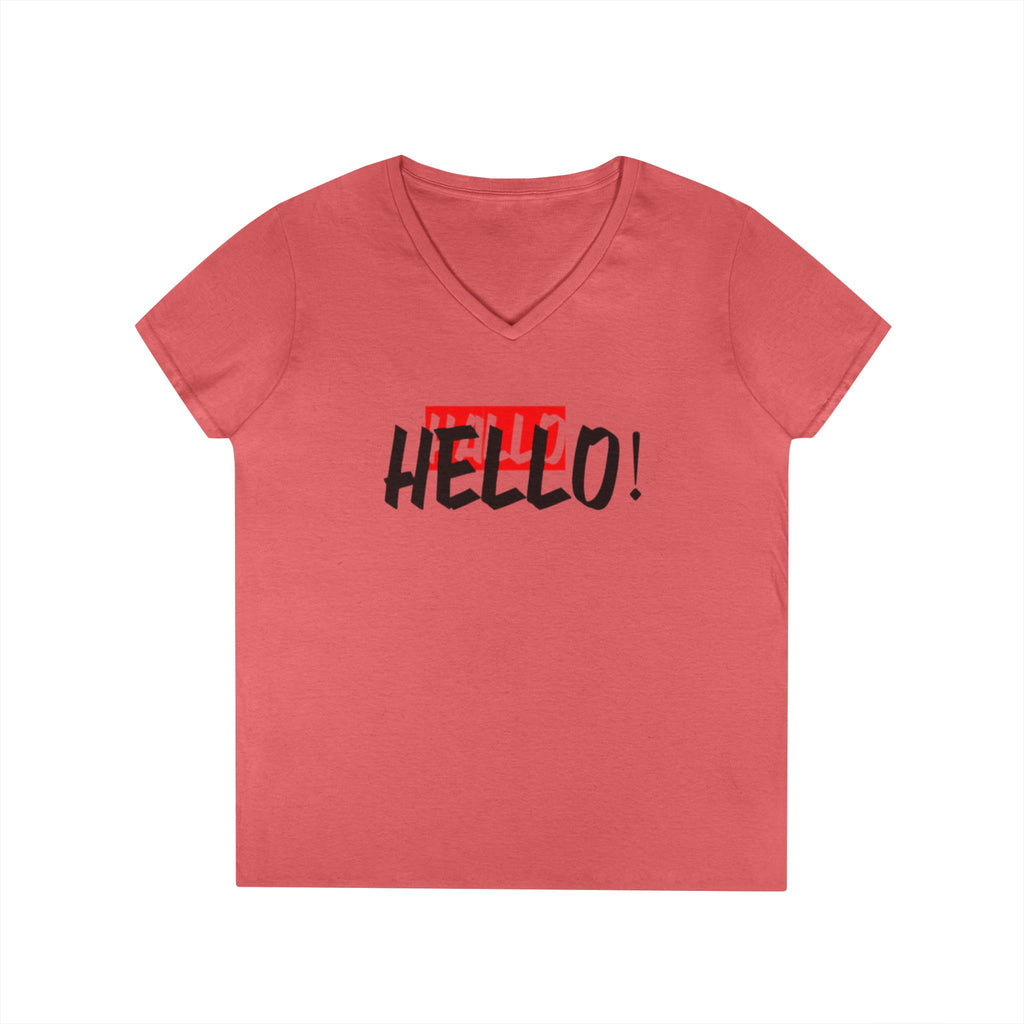 Chic Hello V-Neck T-Shirt for Women