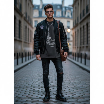 Men's Acid Washed Tee - Tower Design Printify