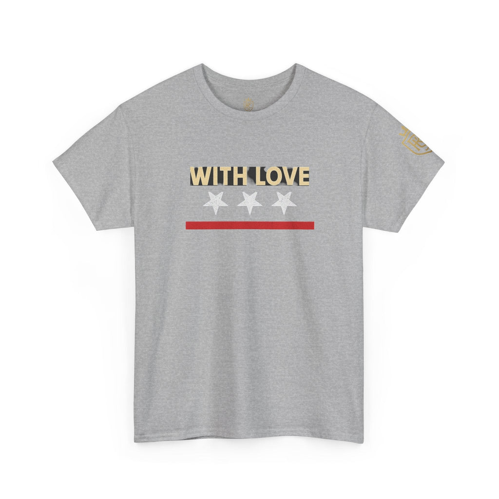 Stylish Unisex Heavy Cotton Tee - 'With Love' Statement Shirt, Casual Wear, Gift for Her, Gift for Him, Everyday Comfort Printify