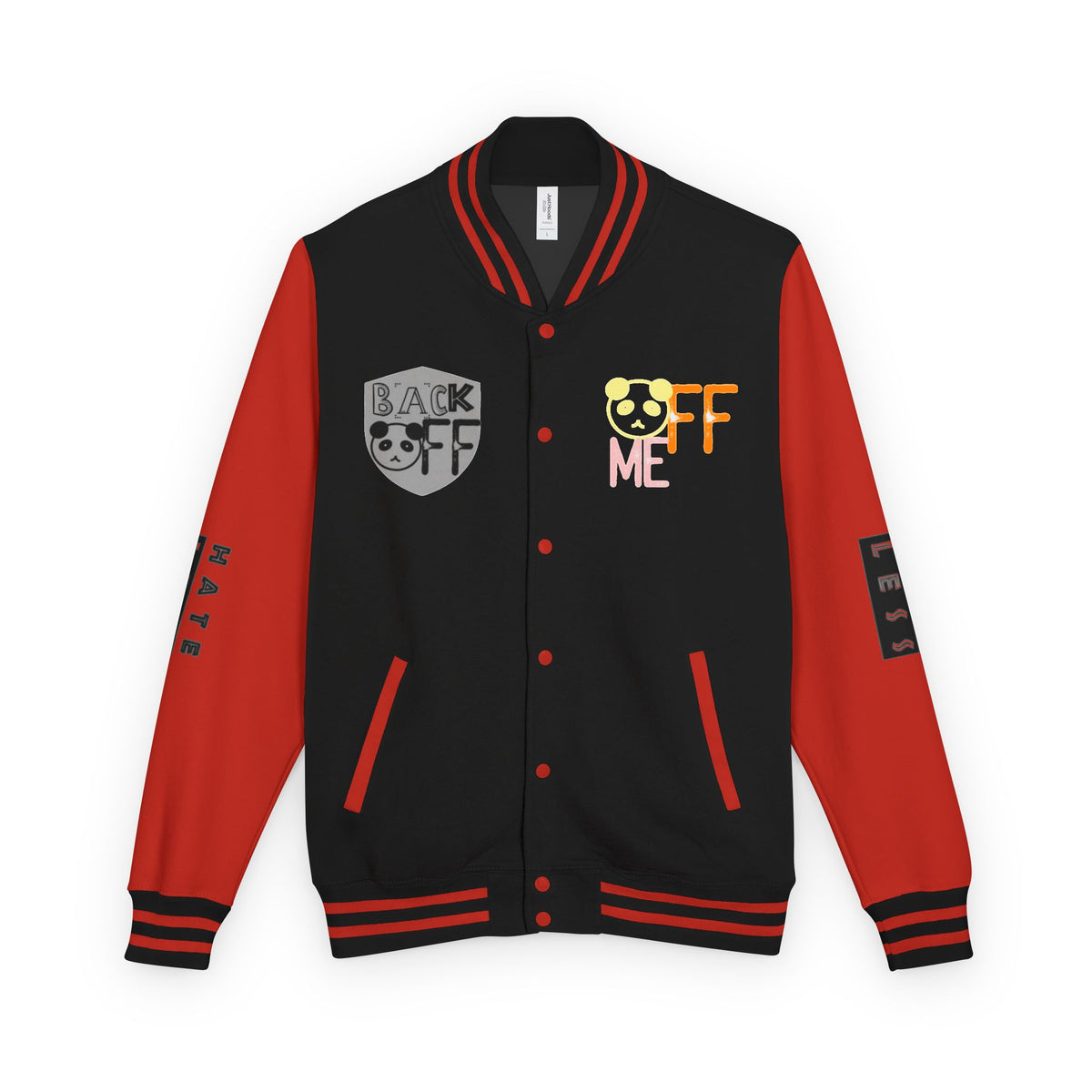 Unisex Heavyweight Letterman Jacket - Fun Panda Graphic Design