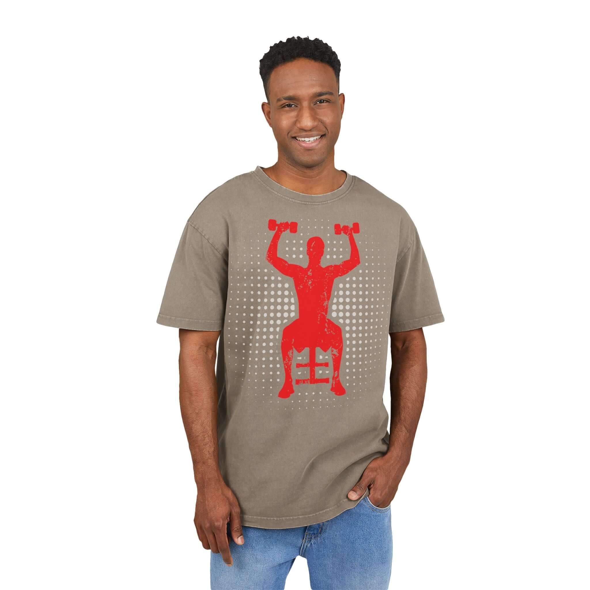 Oversize Tee - Off To Gym Acid Washed Men's T-Shirt