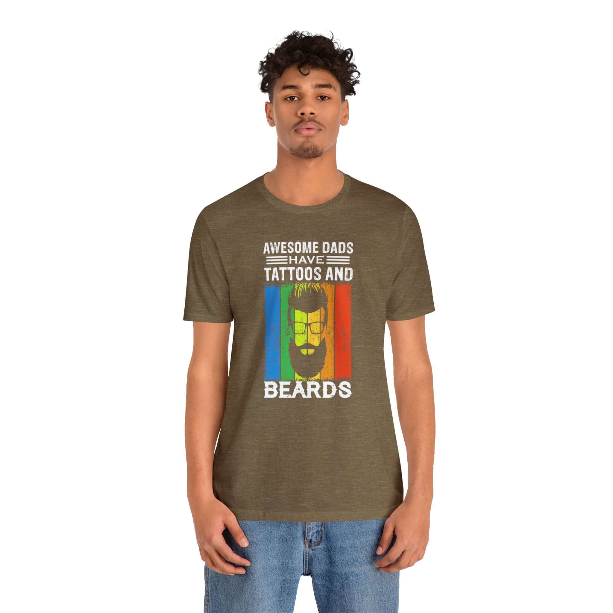 Awesome Dads Have Tattoos And Beards Unisex Tee - RC’nSONS