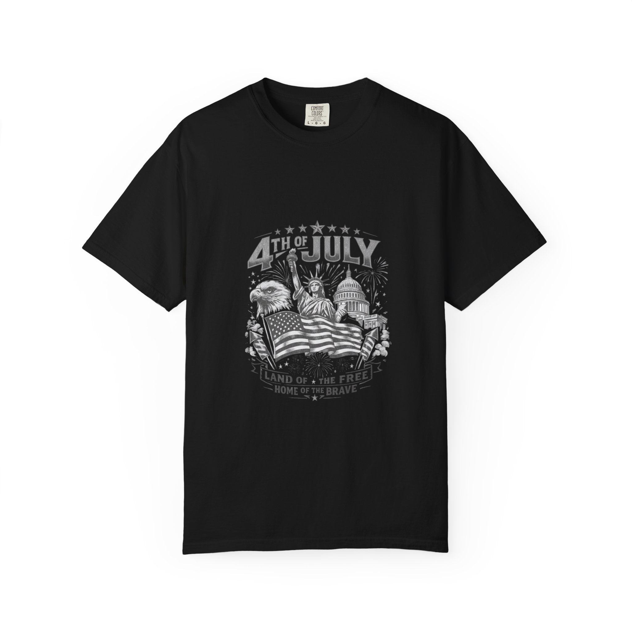4th of July Patriotic T-Shirt — 'Land of the Free, Home of the Brave'