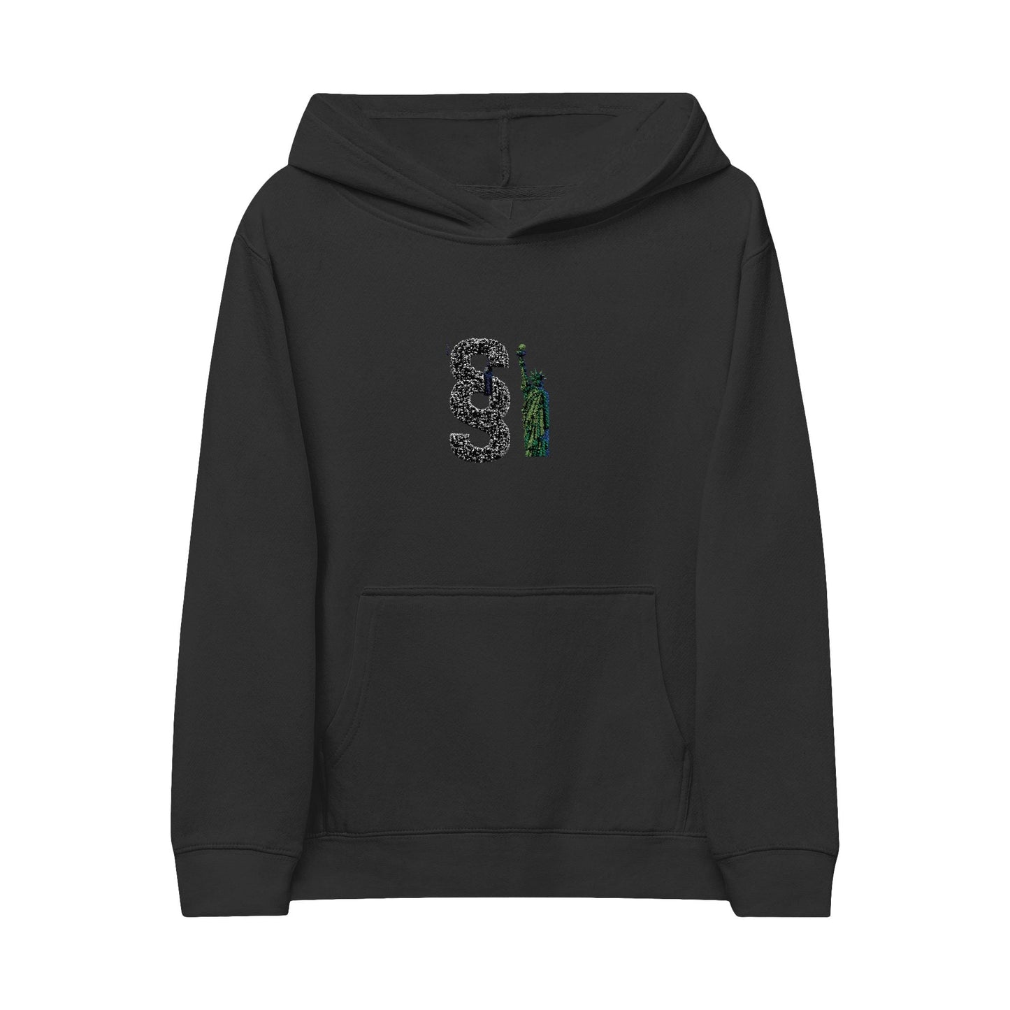 Embroidered Kids Fleece Hoodie with Fun Design Printify