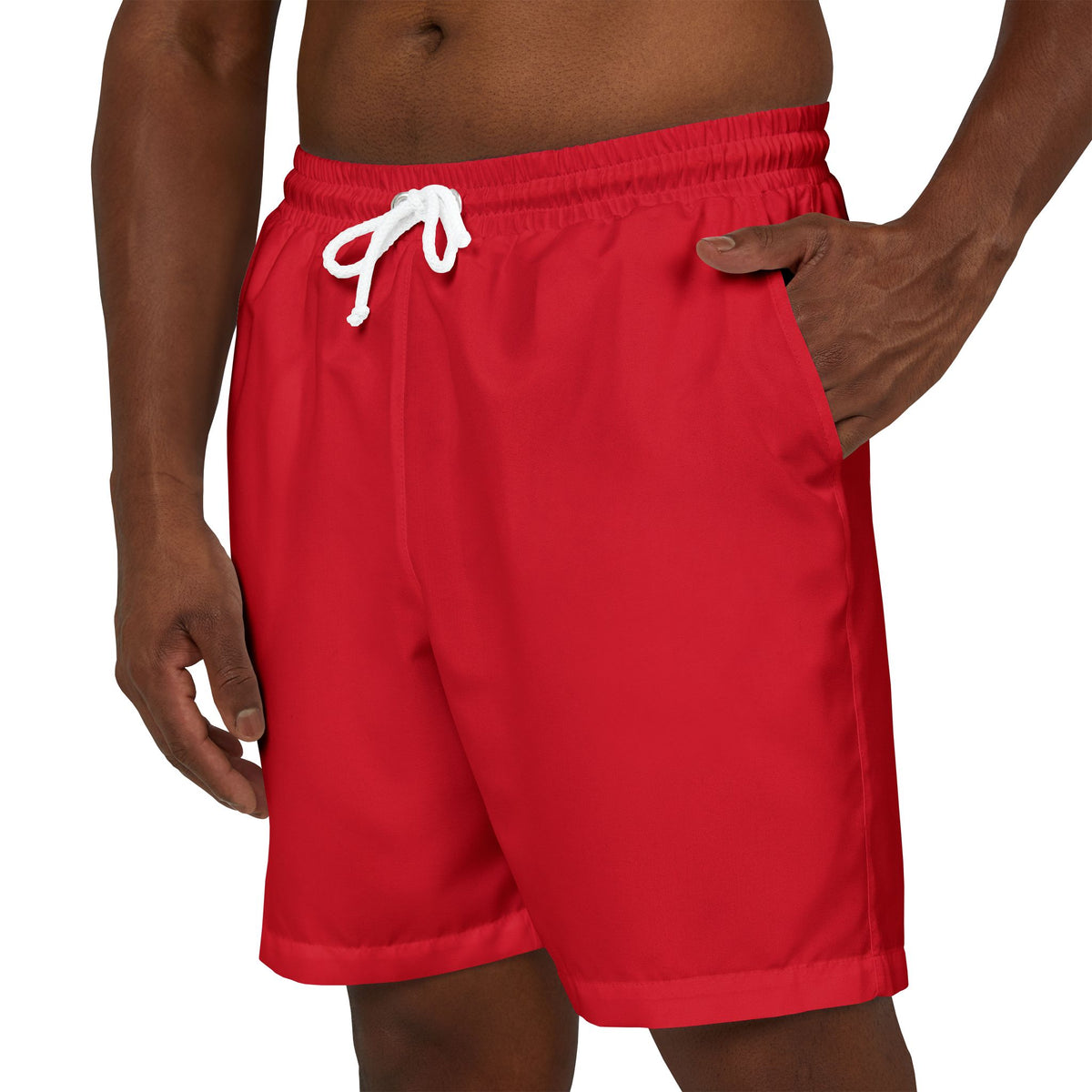 Bold Unisex Swim Shorts - Bright Red Beachwear, Summer Essentials, Vacation Attire, Pool Party, Surfing Gear