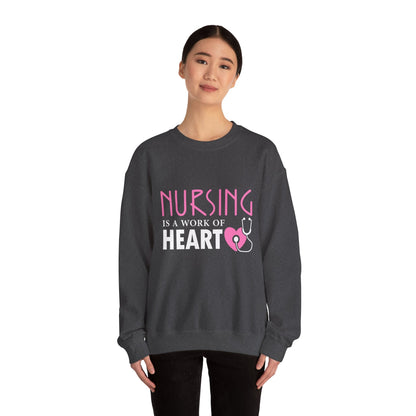 Nursing Is A Work Of Heart Unisex Sweatshirt Printify