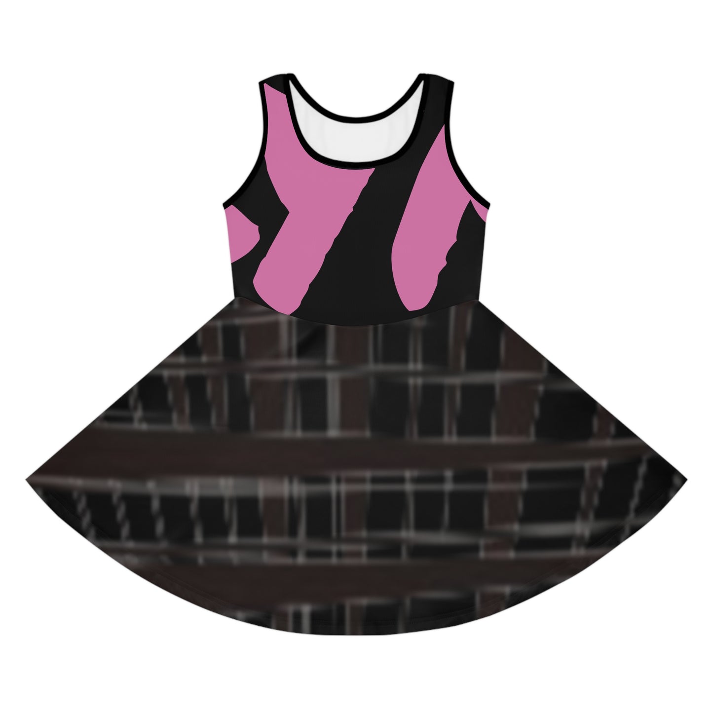 Stylish Girls' Sleeveless Sundress with Bold Pink Design