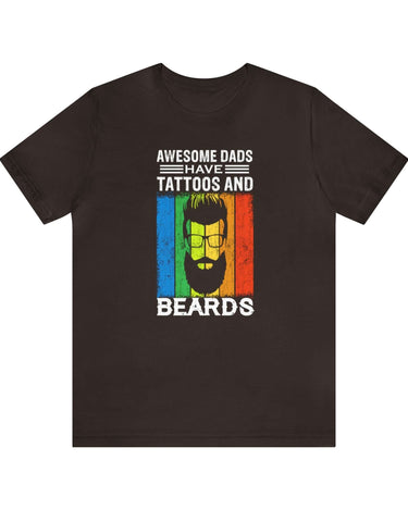 Awesome Dads Have Tattoos And Beards Unisex Tee - RC’nSONS