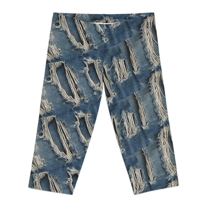 Trendy-Style Women's Capri Leggings, Casual Fashion, Workout Wear, Summer Style, Trendy Activewear Printify