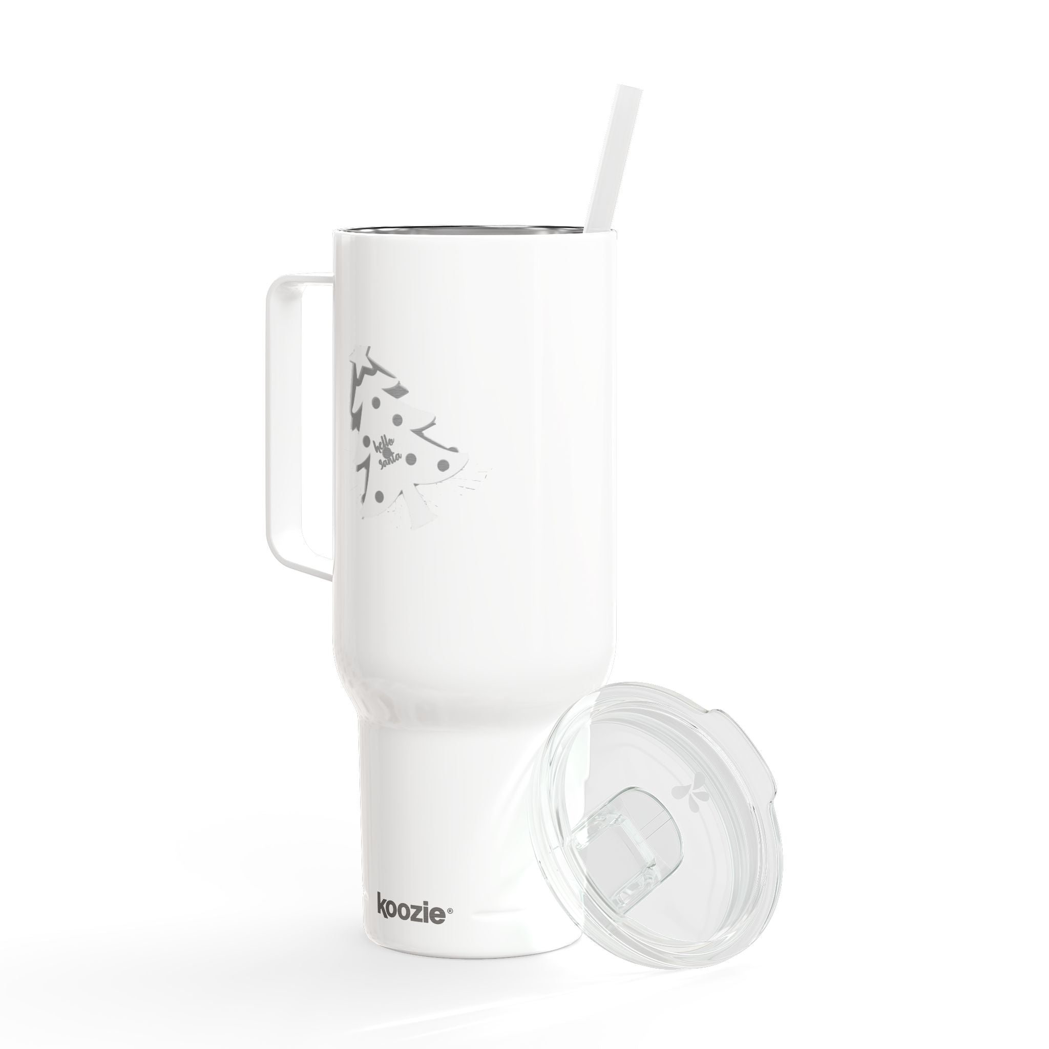 Tumbler with Lid, 40oz - 'Hello Santa' Engraved Design Printify