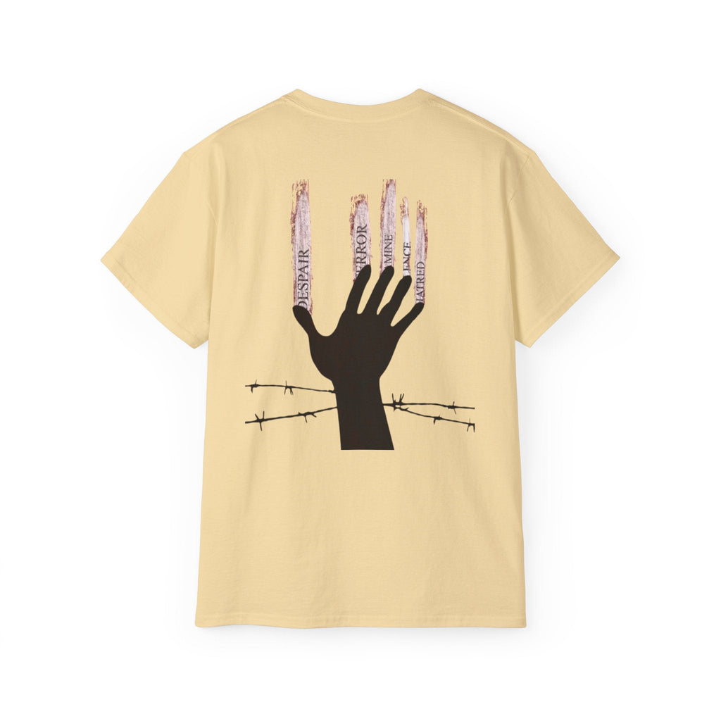 Bold Graphic Tee, Hand and Barbed Wire Design, Unisex Casual Shirt, Unique Art Apparel, Gift for Art Lovers Printify