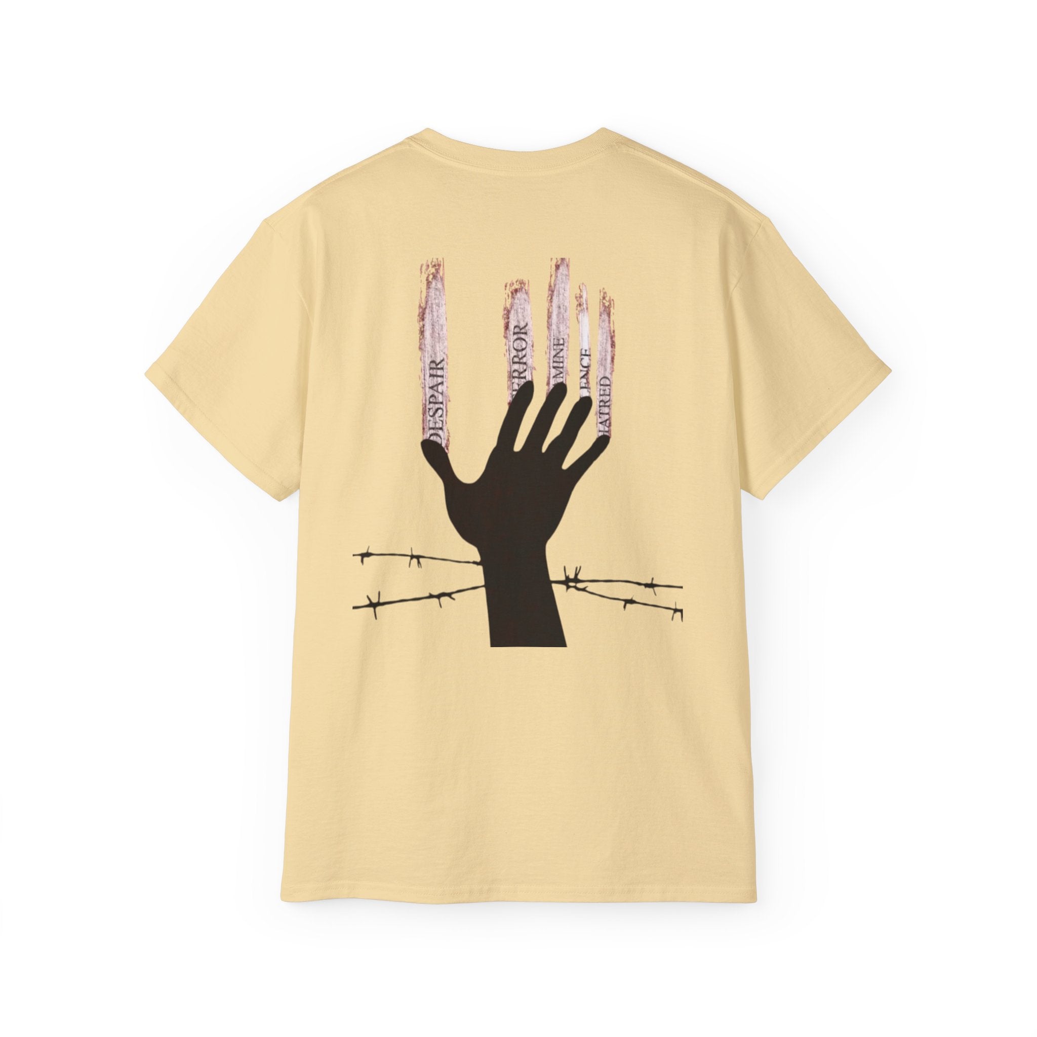 Bold Graphic Tee, Hand and Barbed Wire Design, Unisex Casual Shirt, Unique Art Apparel, Gift for Art Lovers Printify