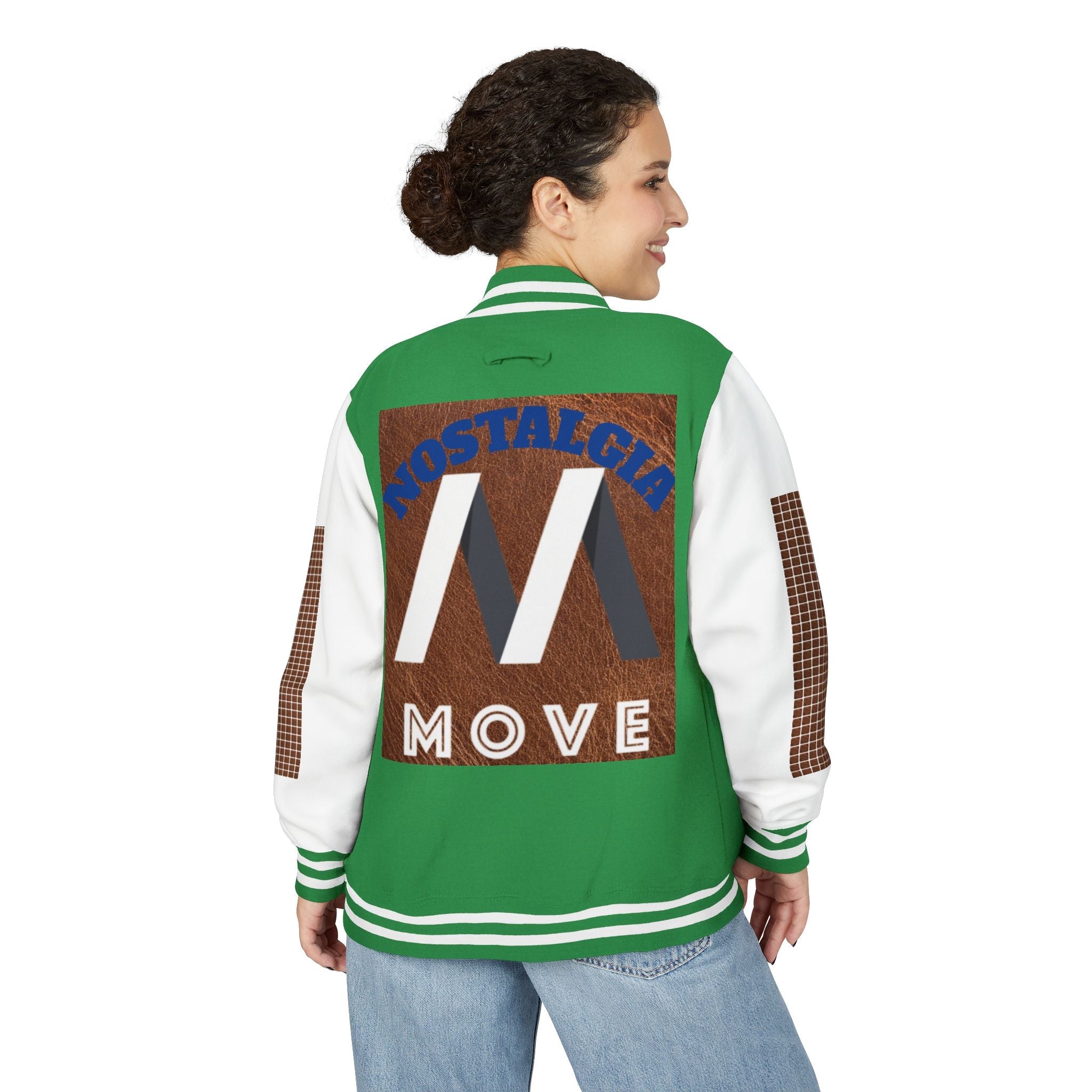 Vintage-Inspired Heavyweight Letterman Jacket, Unisex Varsity Jacket, Retro College Apparel, Perfect for Game Day, Nostalgia Move Style Printify