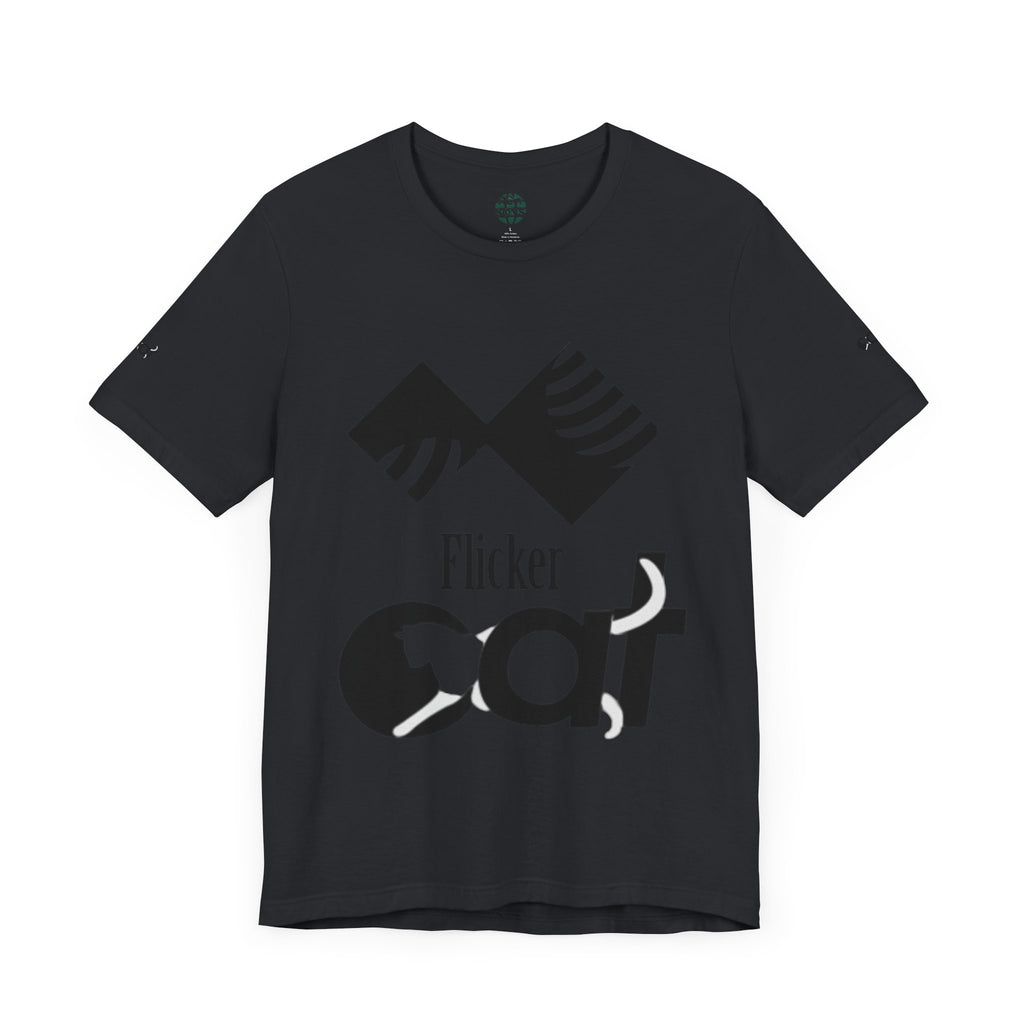 Flicker Cat Graphic Tee - Unisex Jersey Short Sleeve T-Shirt for Cat Lovers