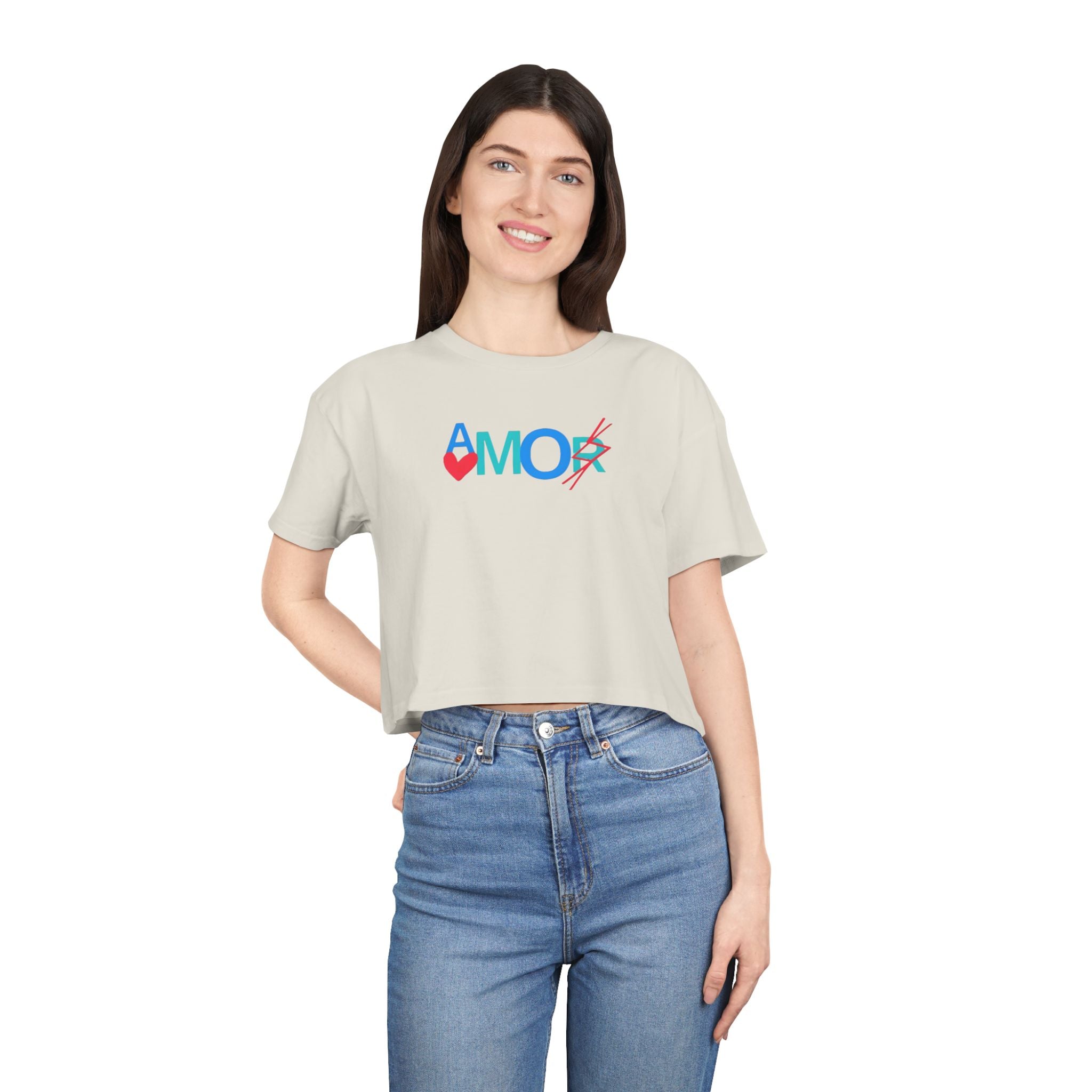Crop Tee AMORX - Women's Trendy Graphic T-Shirt
