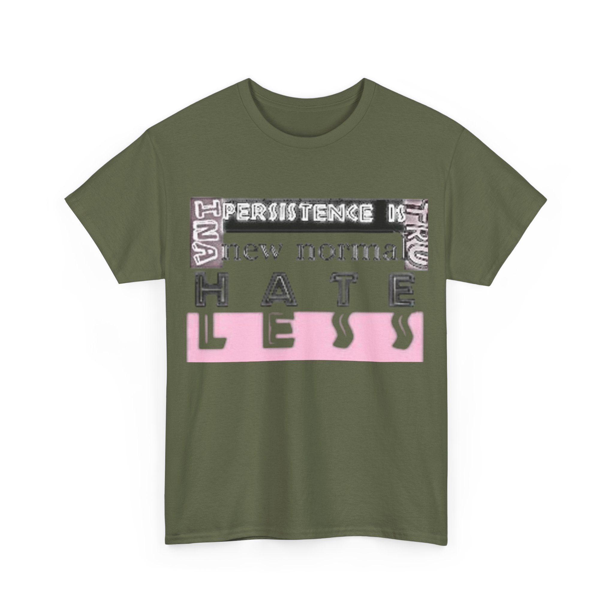 Unisex Heavy Cotton Tee - "HATE LESS" Graphic T-Shirt for Positive Change