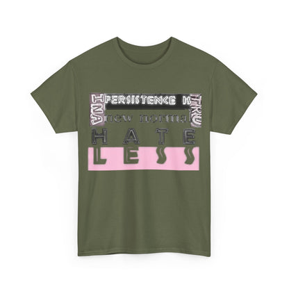 Unisex Heavy Cotton Tee - "HATE LESS" Graphic T-Shirt for Positive Change