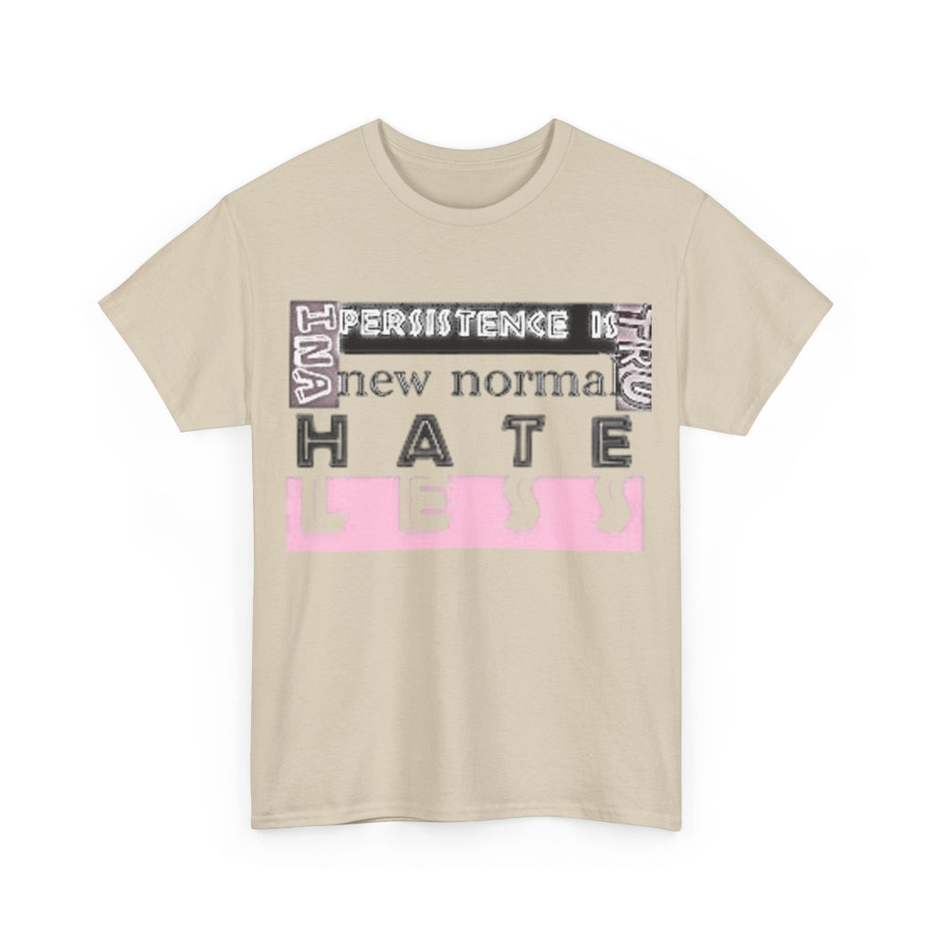 Unisex Heavy Cotton Tee - "HATE LESS" Graphic T-Shirt for Positive Change