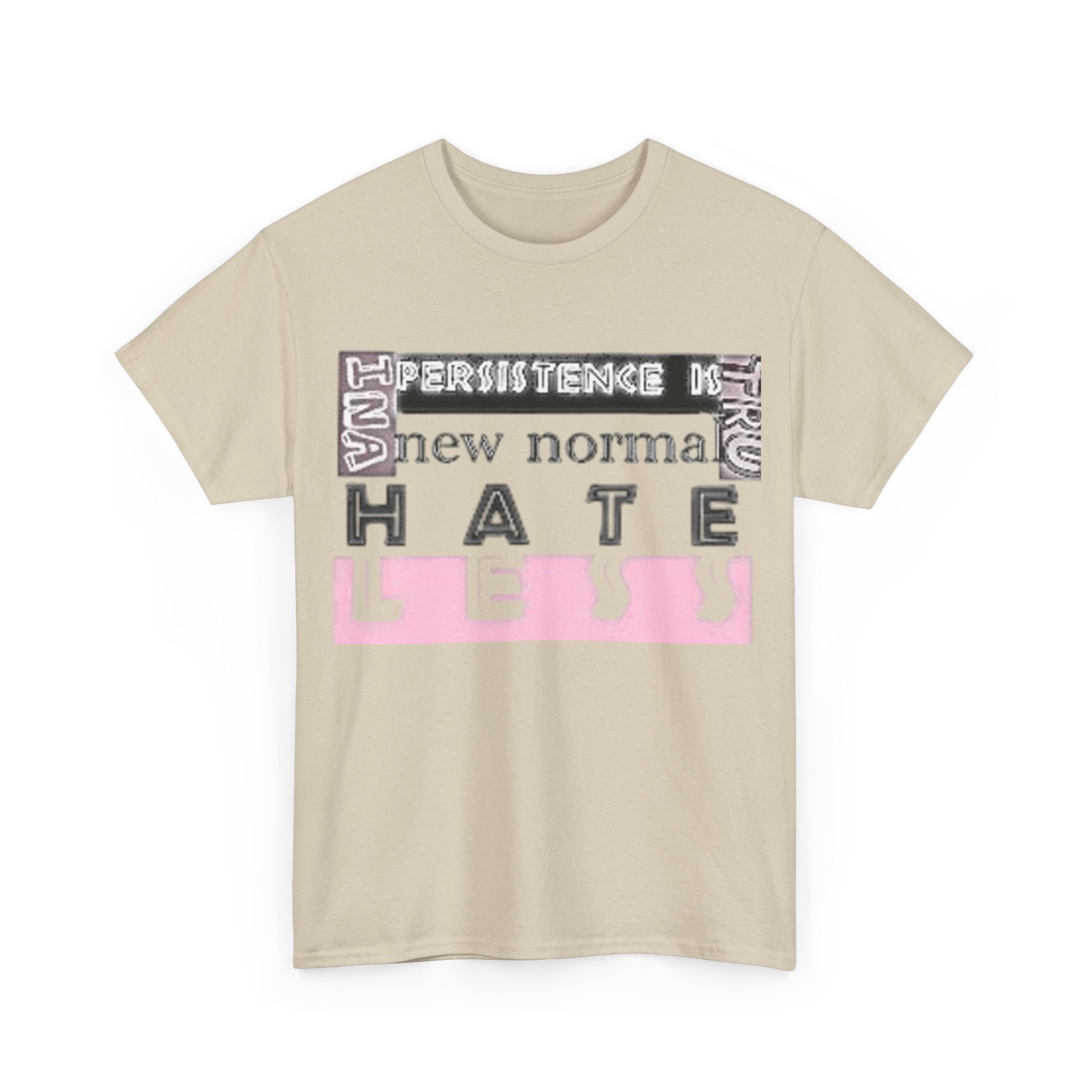 Unisex Heavy Cotton Tee - "HATE LESS" Graphic T-Shirt for Positive Change