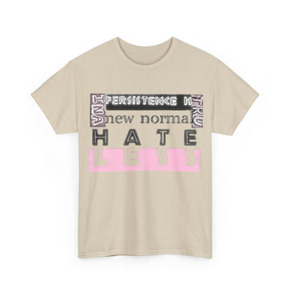 Unisex Heavy Cotton Tee - "HATE LESS" Graphic T-Shirt for Positive Change
