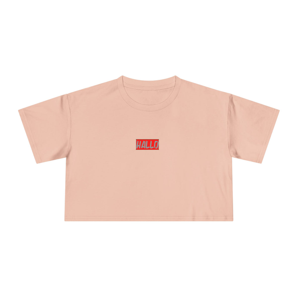 Women's Crop Tee - 'HALLO' Graphic Tee for Casual Style