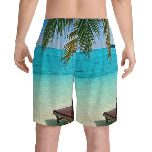 Men's Elastic Beach Shorts (AOP)