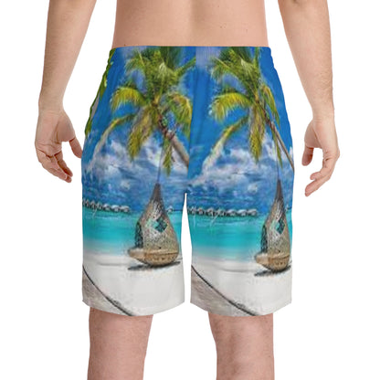 Men's Elastic Beach Shorts (AOP)