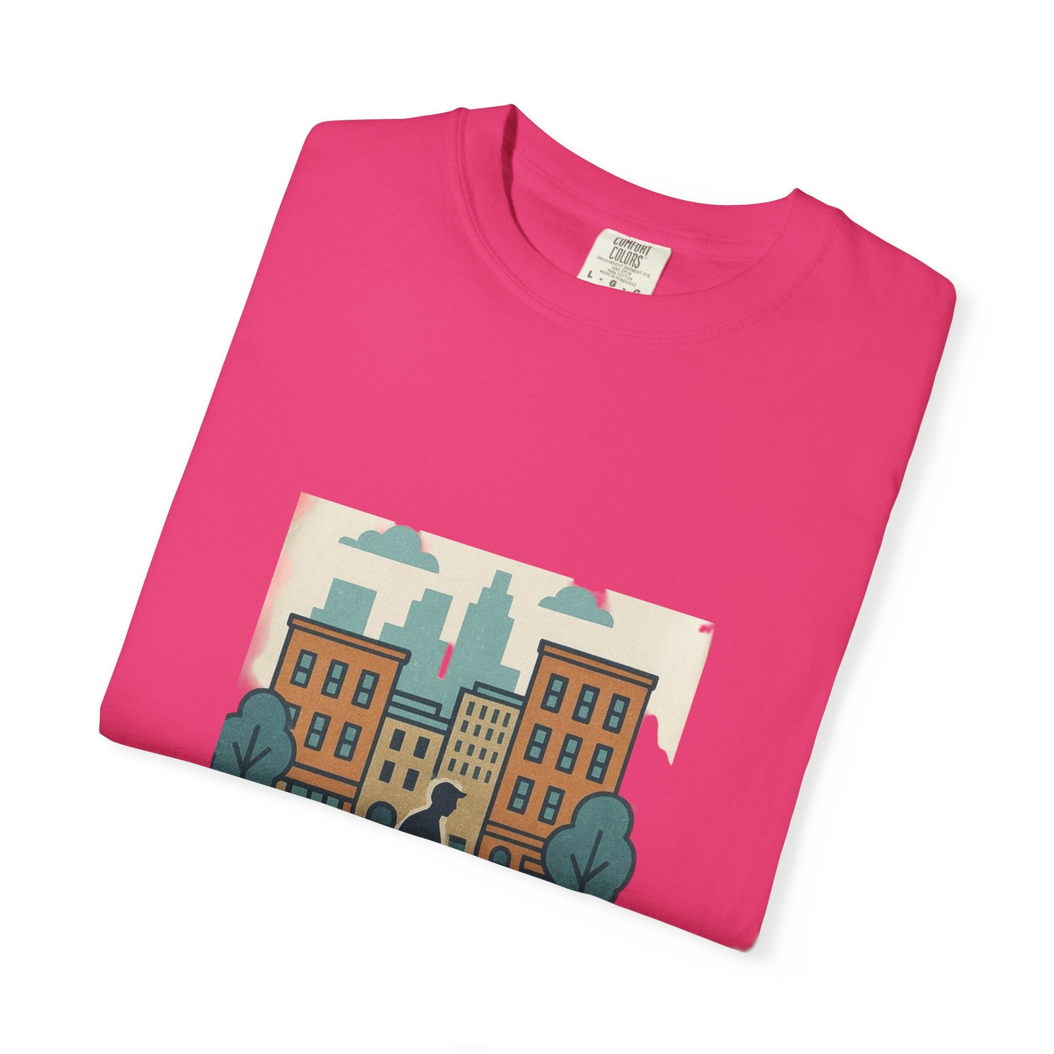 City Walk Unisex Garment-Dyed T-shirt, Urban Streetwear, Casual Fashion, Gift for City Lovers, Travel Enthusiast Apparel Printify