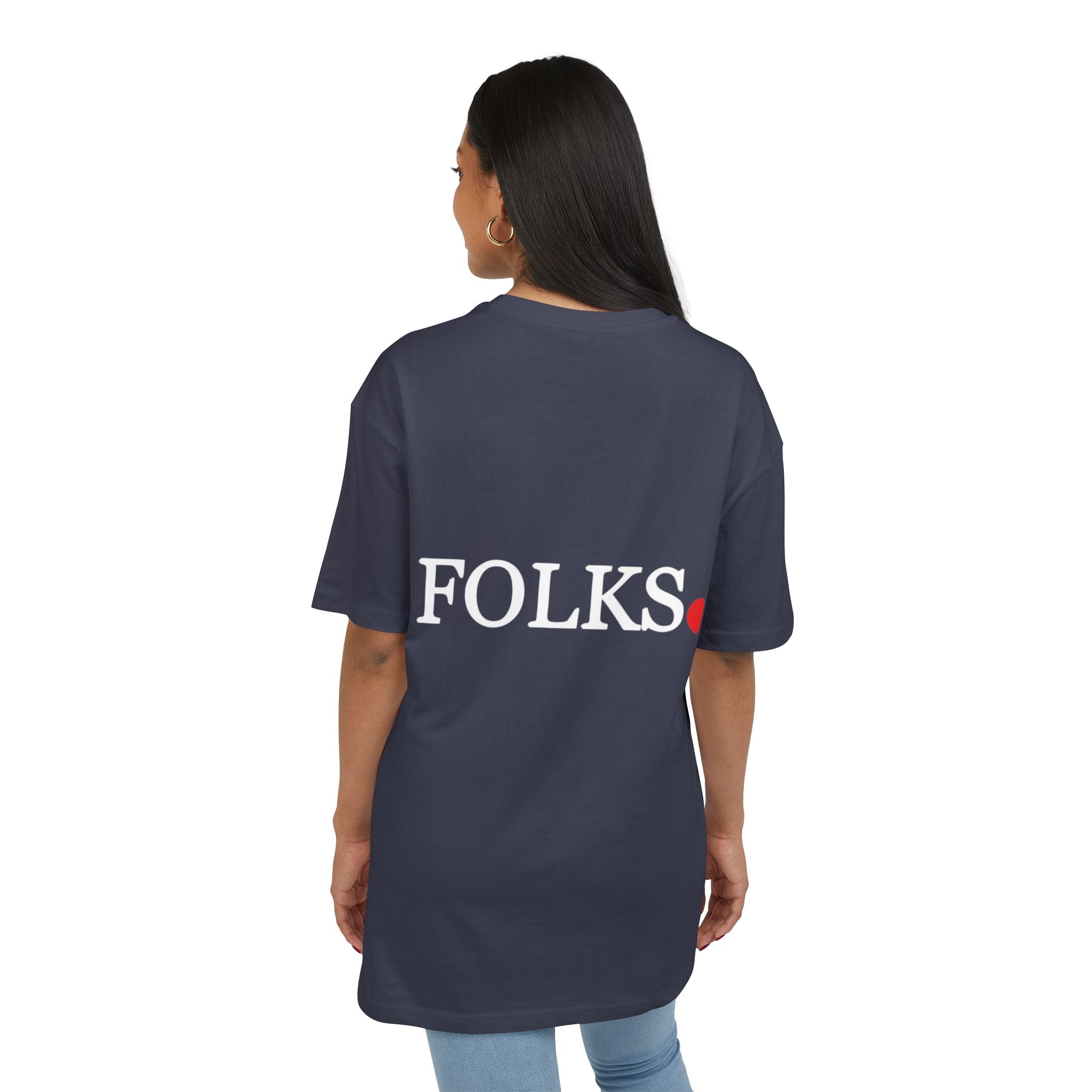 Oversized Tee with Bold Red Dot, Everyday Tee Printify