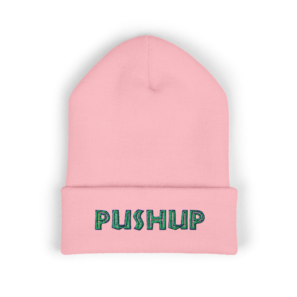 Embroidered Pushup Cuffed Beanie - Stylish Winter Accessory