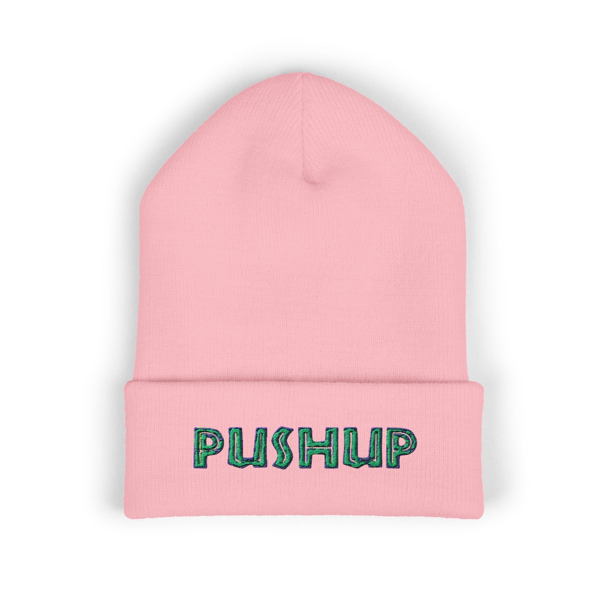 Embroidered Pushup Cuffed Beanie - Stylish Winter Accessory
